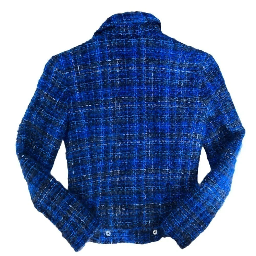 IRO Paris Skye Plaid Moto Tweed Jacket - Picture 9 of 14